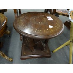 Round Walnut End Table Set