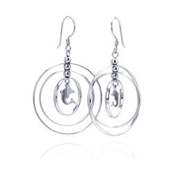 Silver Wire Earrings .925 Ladies Sterling Jewelry dse00067