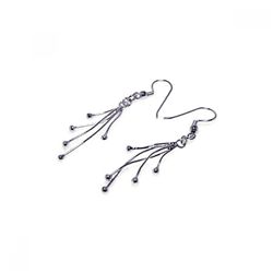 Silver Wire Earrings .925 Ladies Sterling Jewelry dse00009