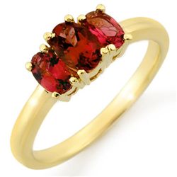 Genuine 1.18 ctw Pink Tourmaline Ring Jewelry 10K Yellow Gold