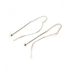 Silver Wire Earrings .925 Ladies Sterling Jewelry dse00052