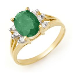 Genuine 2.03 ctw Emerald & Diamond Ring Jewelry 14K Yellow Gold