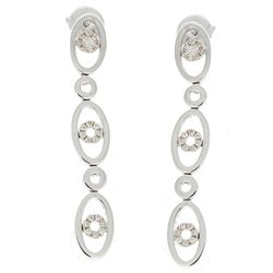 14K White Gold Jewelry 0.14ctw Diamond Earrings
