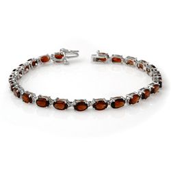 Genuine 15.5 ctw Garnet Bracelet Jewelry 10K White Gold