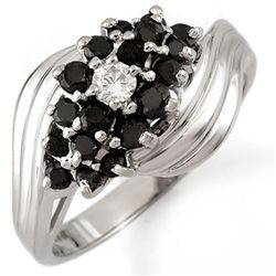 Natural 0.65 ctw Black Diamond Bridal Ring Jewelry 10k Gold