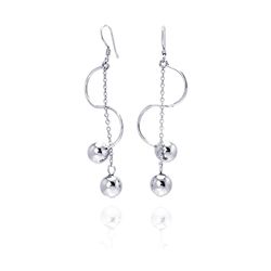 Silver Wire Earrings .925 Ladies Sterling Jewelry dse00038