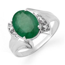 Genuine 2.32 ctw Emerald & Diamond Ring Jewelry 14K White Gold