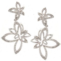 14K White Gold Jewelry 0.75ctw Diamond Earrings