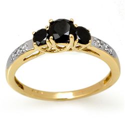 Natural 0.80 ctw White & Black Diamond Ring Jewelry 14K Gold