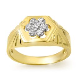 Natural 0.10 ctw Diamond Men's Ring Jewelry 10K Yellow Gold