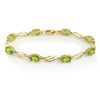 Image 1 : Genuine 7.02 ctw Peridot & Diamond Bracelet Jewelry Yellow Gold