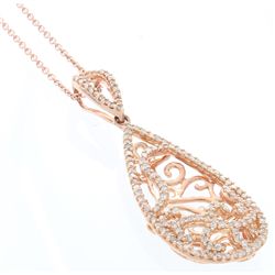 14K Rose Gold Jewelry 0.53ctw Diamond Pendant