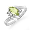 Image 1 : Genuine 0.48 ctw Peridot & Diamond Ring Jewelry 10K White Gold