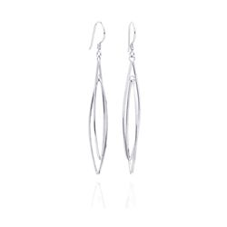 Silver Wire Earrings .925 Ladies Sterling Jewelry dse00016