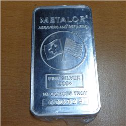 10oz Silver bar - .999 Fine Silver in Original Mint Plastic