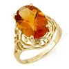 Image 1 : Genuine 6.50 ctw Citrine Ring Jewelry 10K Yellow Gold
