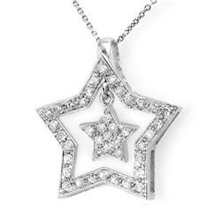 Natural 0.58 ctw Diamond Pendant Jewelry 14K White Gold