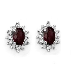 Genuine 0.61 ctw Ruby & Diamond Earrings Jewelry Yellow Gold