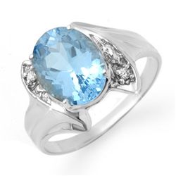 Genuine 2.51 ctw Blue Topaz & Diamond Ring Jewelry 10K Gold