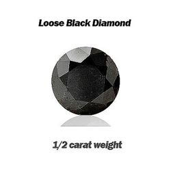 Natural 0.50ct Loose Black Diamond size 5.0mm