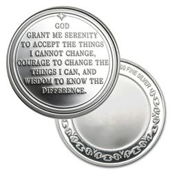 BU Serenity Prayer Round 1 oz .999 Fine Silver