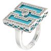 Image 1 : 14K White Gold Jewelry 7.22ctw Turquoise & Diamond Ring