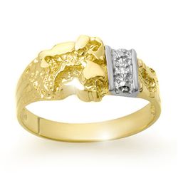 Natural 0.01 ctw Diamond Men's Ring Jewelry 10K Yellow Gold