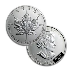 BRILLIANT UNCIRCULATED 1oz Sillver Canadian Maple Leaf - Random Date