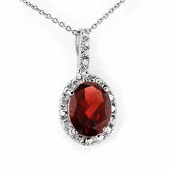 Genuine 2.05 ctw Garnet & Diamond Pendant Jewelry White Gold