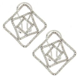 14K White Gold Jewelry 0.94ctw Diamond Earrings