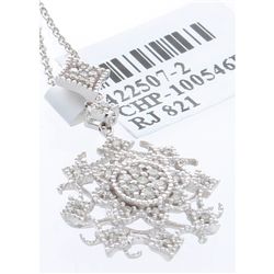 14K White Gold Jewelry 0.15ctw Diamond Pendant