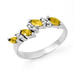 Genuine 1.02 ctw Yellow Sapphire & Diamond Ring Jewelry 14k Gold