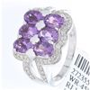 Image 1 : 14K White Gold Jewelry 3.40ctw Amethyst & Diamond Ring