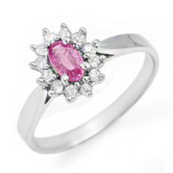 Genuine 0.83 ctw Pink Sapphire & Diamond Ring Jewelry 14K Gold