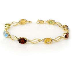 Genuine 8.02 ctw Multi-Sapphire & Diamond Bracelet Jewelry Gold