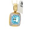 Image 1 : 18K 2Tone Gold Jewelry 6.70ctw Topaz & Diamond Pendant