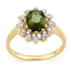 Genuine 1.62ctw Green Tourmaline & Diamond Ring Jewelry Gold