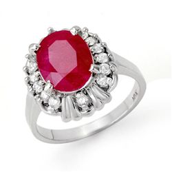 Genuine 3.33 ctw Ruby & Diamond Ring Jewelry 10K White Gold