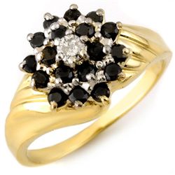 Natural 0.65 ctw White & Black Diamond Ring Jewelry 10K Gold