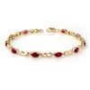 Image 1 : Genuine 3.76 ctw Ruby & Diamond Bracelet Jewelry Yellow Gold