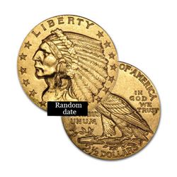 $2.5 Indian Gold Coin - Quarter Eagles - 1908 to 1929 - Random date