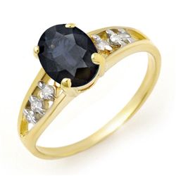 Genuine 1.60 ctw Sapphire & Diamond Ring Jewelry 10K Yellow Gold