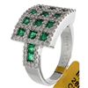 Image 1 : 14K White Gold Jewelry 2.03ctw Emerald & Diamond Ring
