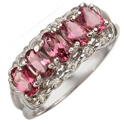 Genuine 1.15 ctw Pink Tourmaline & Diamond Ring Jewelry Gold