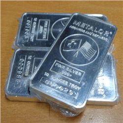 3pcs 10oz Silver Bar - .999 Fine Silver