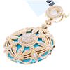 Image 1 : 14K Yellow Gold Jewelry 11.97ctw Turquoise & Diamond Pendant