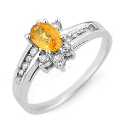 Genuine 1.05ctw Yellow Sapphire & Diamond Ring Jewelry 14K Gold