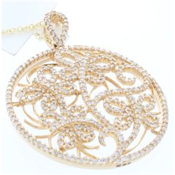 14K Yellow Gold Jewelry 0.79ctw Diamond Pendant