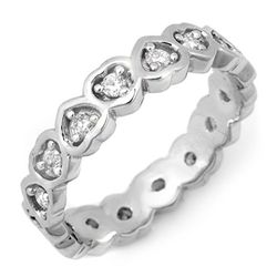 Natural 0.50 ctw Diamond Eternity Ring Jewelry 10K White Gold