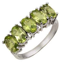 Genuine 3.0 ctw Peridot Ring Jewelry 10K White Gold
